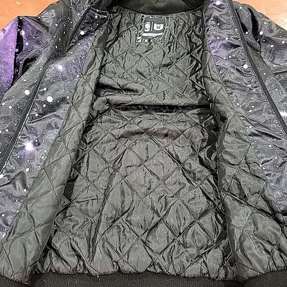 LA LAKERS GALAXY NBA SPACE HOODIE JACKET Xl Puffer Authentic SHINE BLACK ' - Picture 7 of 12